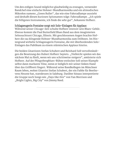 Vorschau 2 Pressebericht Mannheimer Morgen vom 23.05.2024 zu Pfingstbergblues-Konzert Hubert-Hofherr Septet